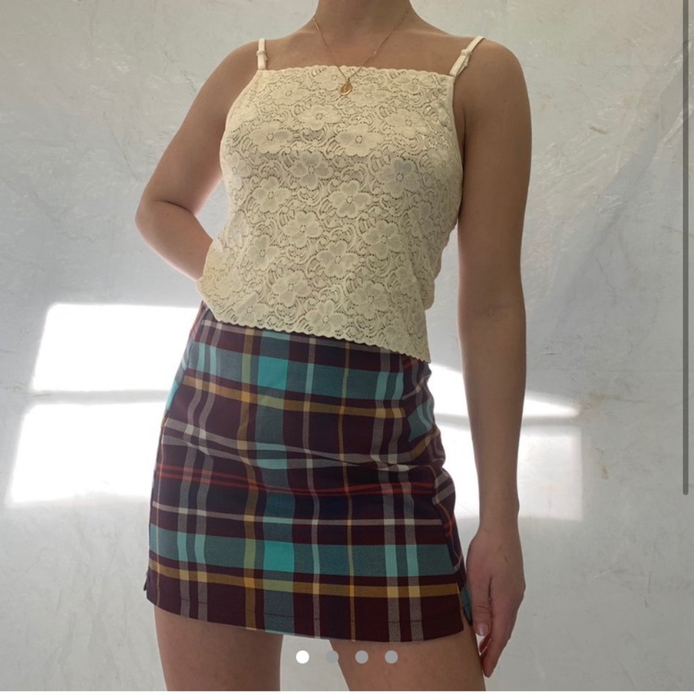 urban outfitters multicolor plaid mini skirt